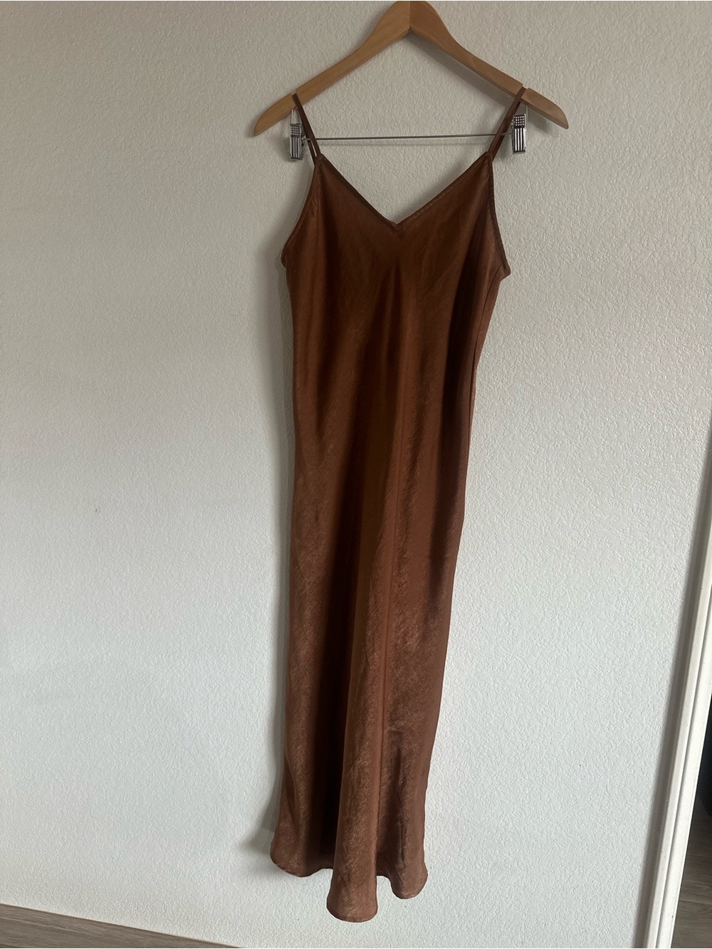 Banana Republic Copper Brown Slip Midi Dress